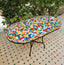 Outdoor indoor mid century rainbow oval mosaic table