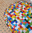 Outdoor indoor mid century rainbow oval mosaic table