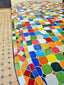 Outdoor indoor mid century rainbow oval mosaic table