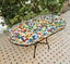 Outdoor indoor mid century rainbow oval mosaic table