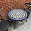 Handmade mid century mosaic table table for outdoor indoor