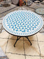 Handmade mid century mosaic table table for outdoor indoor