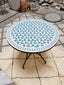 Handmade mid century mosaic table table for outdoor indoor