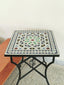 Handmade mid century mosaic table moroccan tiles crafted indoor outdoor coffee table black and white