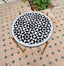 Handmade black and white mid century mosaic table