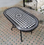 Black and white mid century zellije oval mosaic table