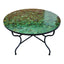 Round moroccan mosaic table in tamegroute green