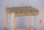 Moroccan stool in light wood and natural rope 50 cm or 30 cm