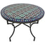 Moroccan outdoor round mosaic tiles table multicolor