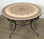 Moroccan outdoor round mosaic tile dining table cream