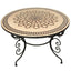 Moroccan outdoor round mosaic tile dining table cream