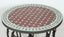 Moroccan outdoor round mosaic tile dining table on iron base blue