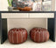 Two Brown Pouf Leather