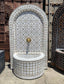 Beige White Moroccan Arch Tile Fountain