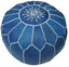 Blue Pouf Leather