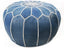 Blue Pouf Leather