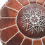 Two Brown Pouf Leather