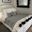 Black white throw blanket