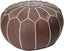 Brown Leather Pouf Poof