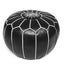 Black White Pouf Leather